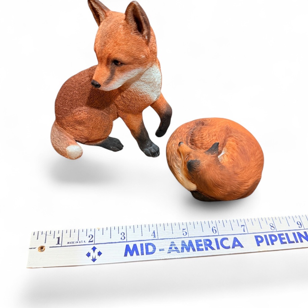 Aynsley & Country Artists Red Fox Figurines‎ Set Vintage Porcelain Resin Decor - Picture 4 of 16